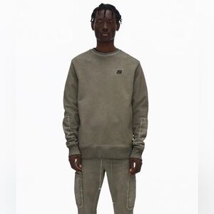 Helmut Lang Alpine Sweatshirt Military Army Washed Crewneck Men Size Medium